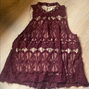 High Neck Laced Crop Top